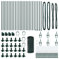 Euro Fence con 13 Pali Flangiati 0.4x50 m Acciaio Zincato