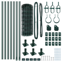 Euro Fence con 7 Pali Flangiati 0.4x10 m Acciaio Galvanizzato