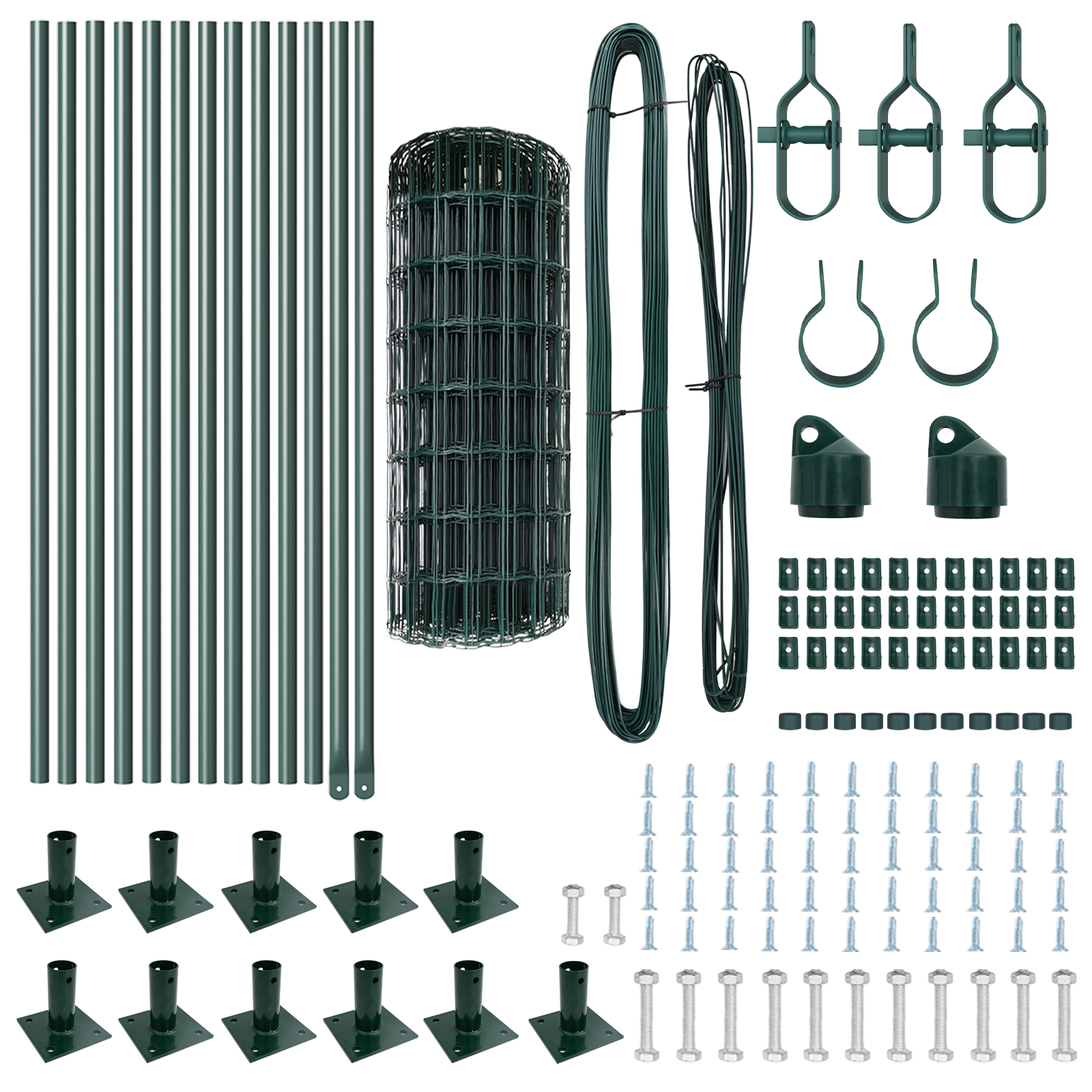 Recinzione Euro con 13 Post Flangiati 0.4x25 m Acciaio Zincato