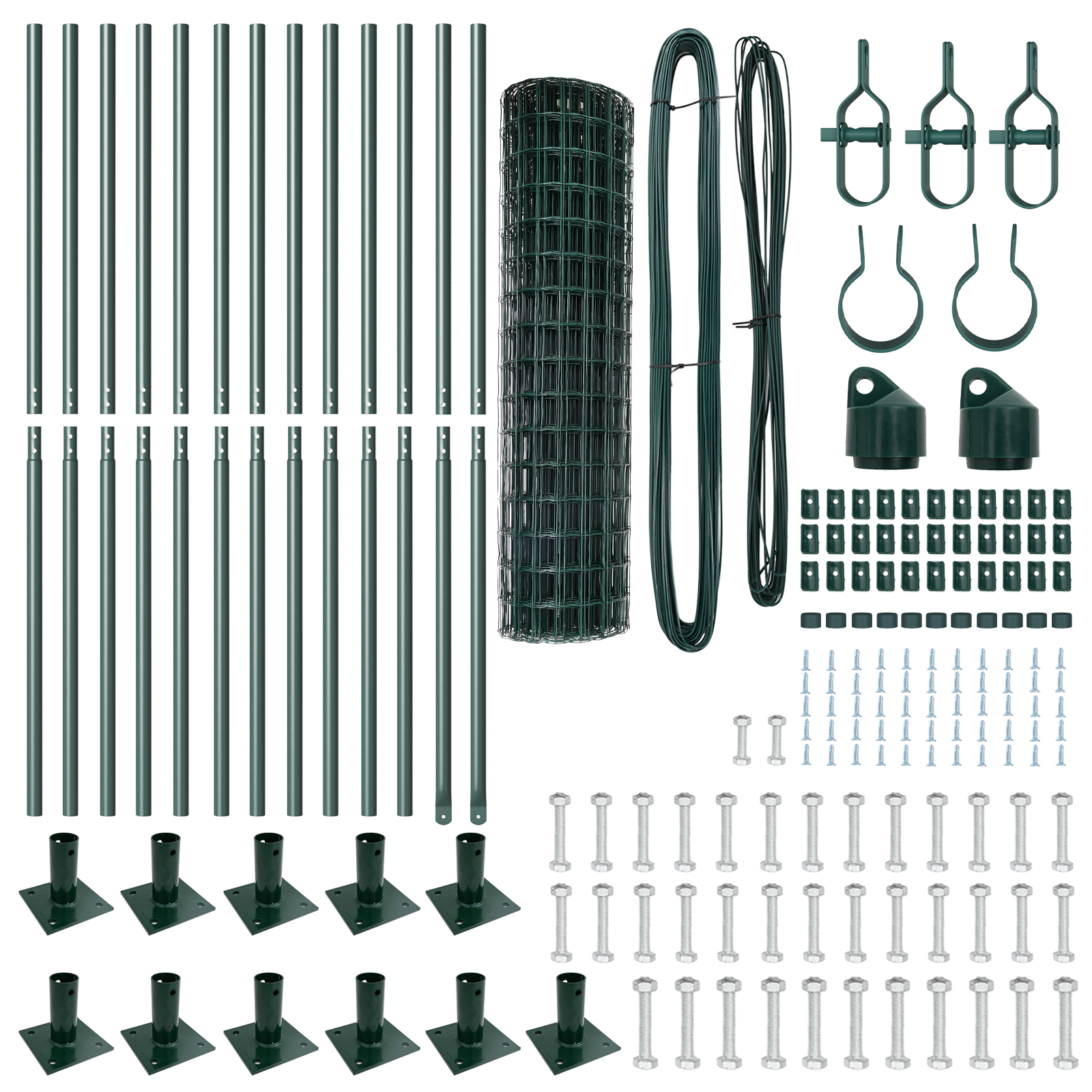 Euro Fence con 13 Post Flangiati 0.8x25 m in Acciaio Zincato