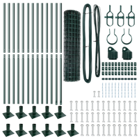 Euro Fence con 13 Post Flangiati 0.8x25 m in Acciaio Zincato