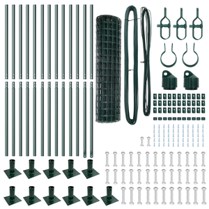 Euro Fence con 13 Post Flangiati 0.8x25 m in Acciaio Zincato
