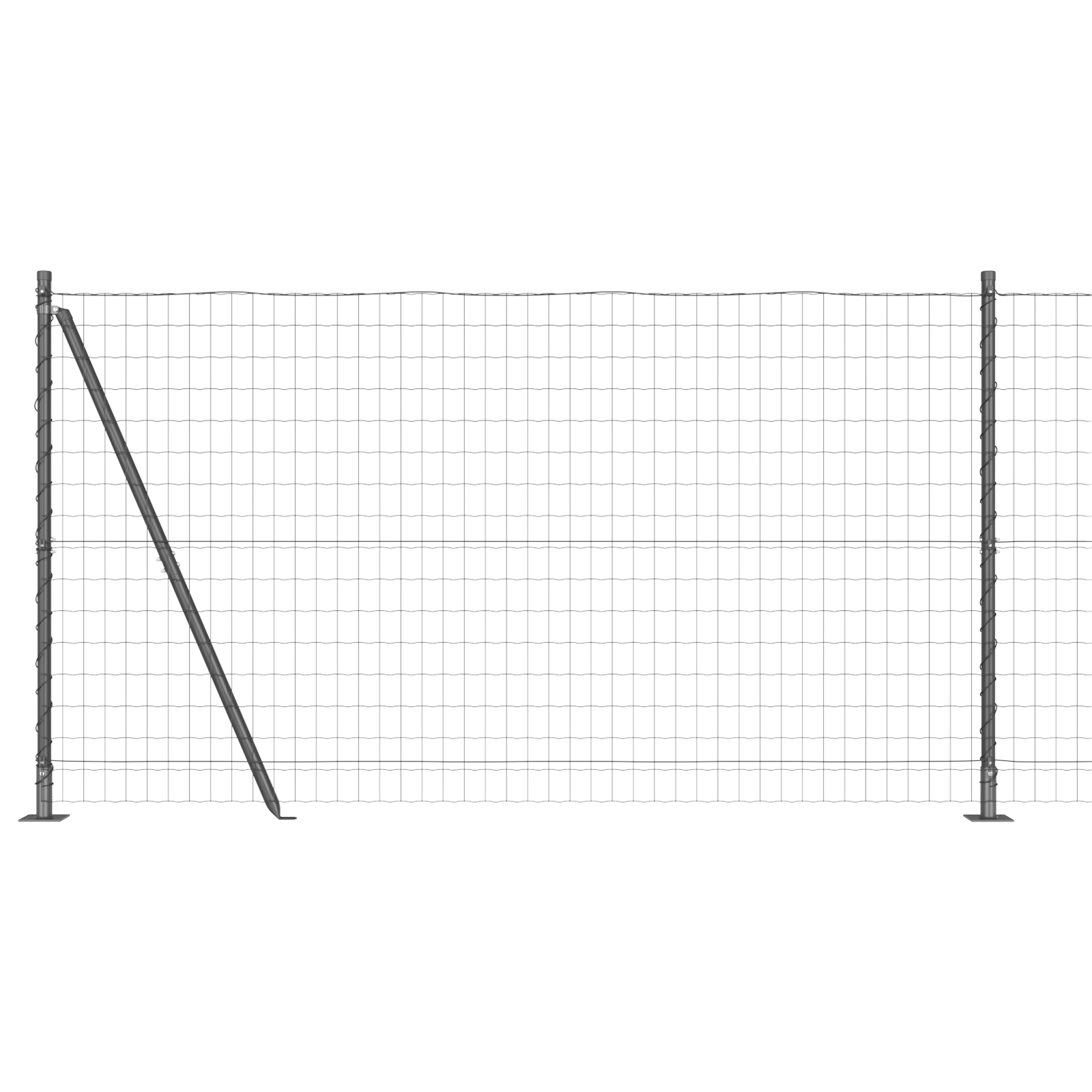 Recinzione Euro con 7 pali flangiati 1.2x10 m in acciaio zincato