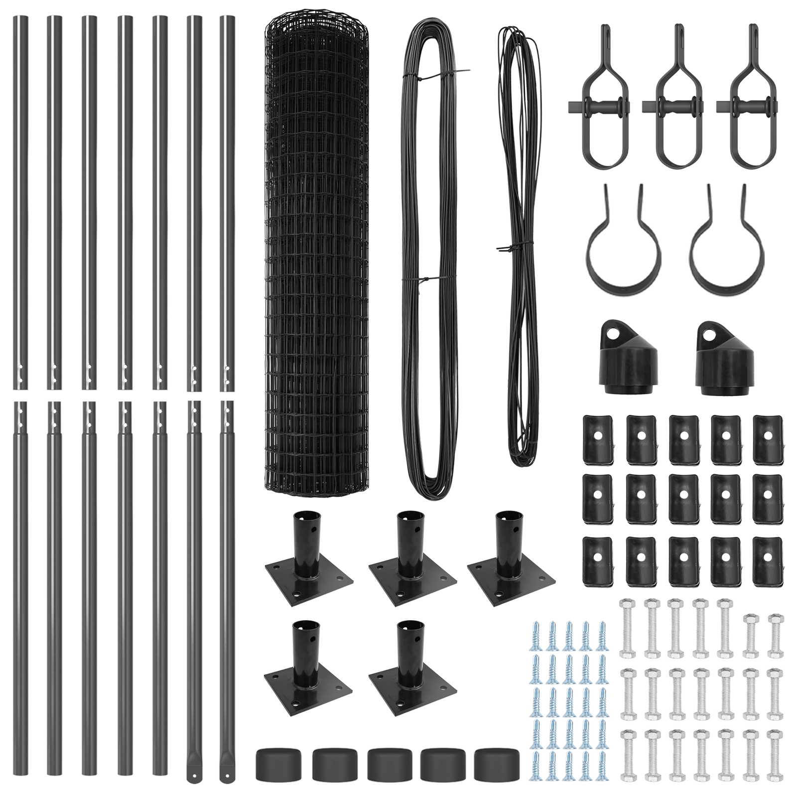 Recinzione Euro con 7 Supporti Flangiati 0.8x10 m Acciaio Zincato
