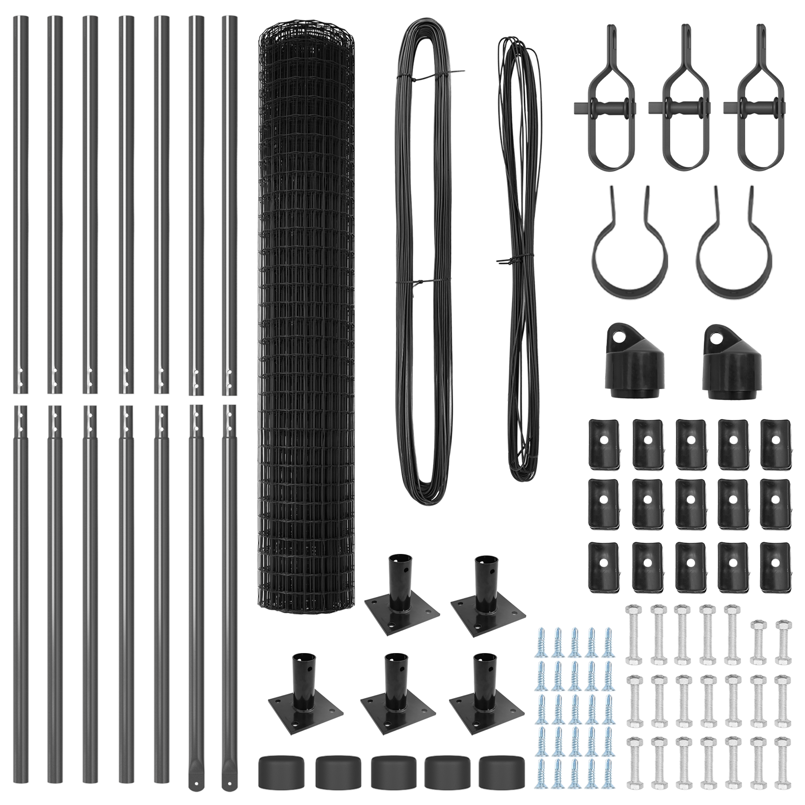 Euro Fence con 7 Posti Flangiati 1.6x10 m Acciaio Galvanizzato