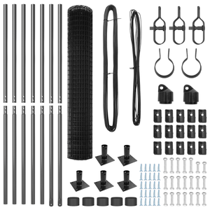 Recinzione Euro con 7 pali flangiati 1.4x10 m in acciaio zincato