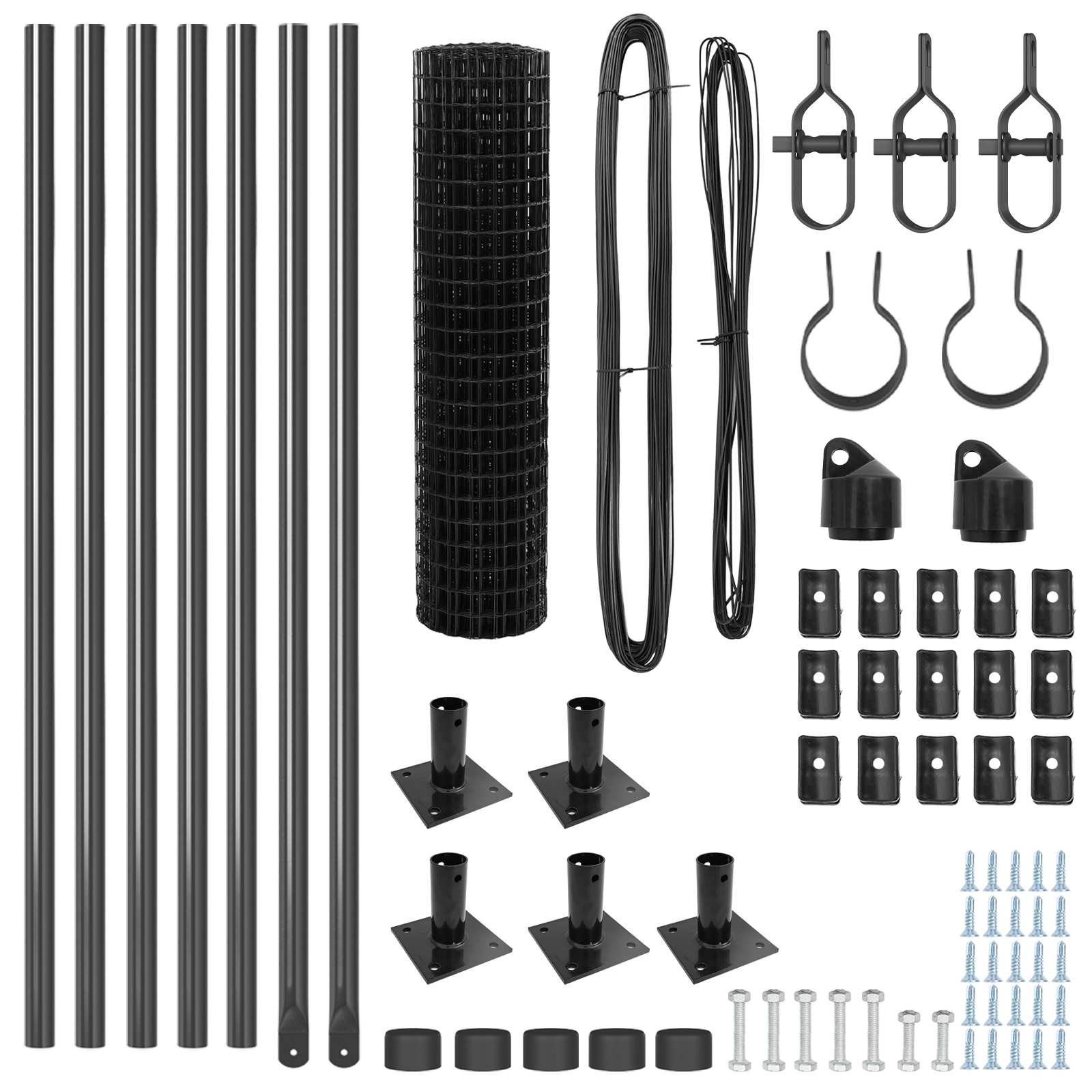 Recinzione Euro con 7 Post flangiati 0.4x10 m Acciaio Zincato.