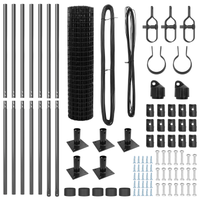 Recinzione Euro con 7 Post Flangiati 0,8x10 m Acciaio Zincato