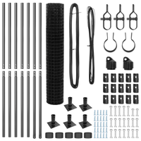 Recinzione Euro con 7 pali flangiati 1,5x10 m in acciaio galvanizzato