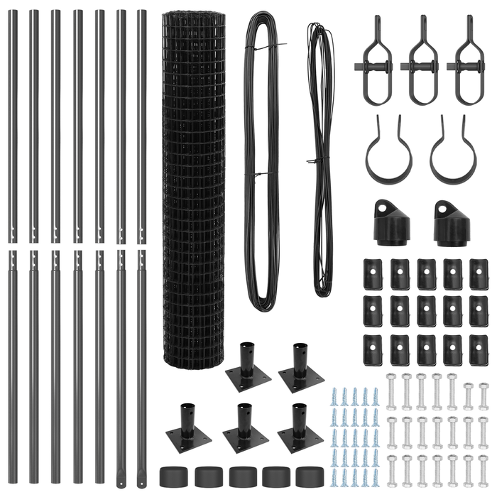 Recinzione Euro con 7 pali flangiati 1,5x10 m in acciaio galvanizzato
