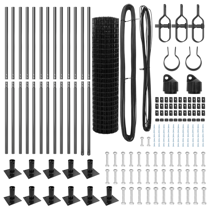 Recinzione Euro Set di 2 Grigio Metallo Grande Durevole