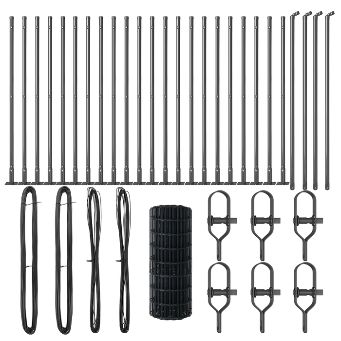 Recinzione Euro con 13 Post Flangiati 0.4x50 m Acciaio Zincato