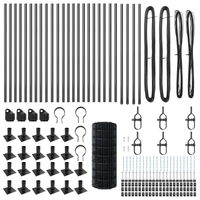 Recinzione Euro con 13 Post Flangiati 0.4x50 m Acciaio Zincato