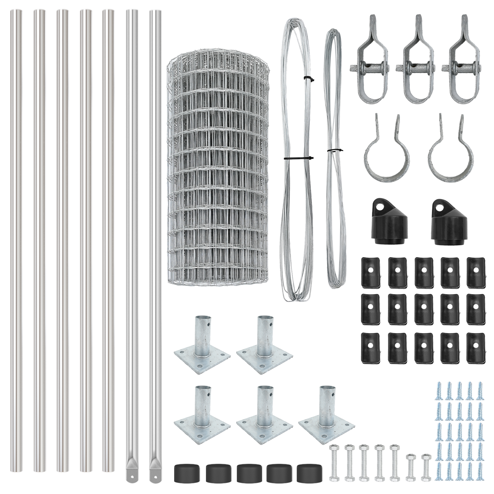 Recinzione Euro con 7 Posti Flangiati 0.6x10 m Acciaio Galvanizzato