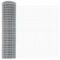 Recinzione Euro con 7 Poste Flangiate 0.8x10 m Acciaio Galvanizzato