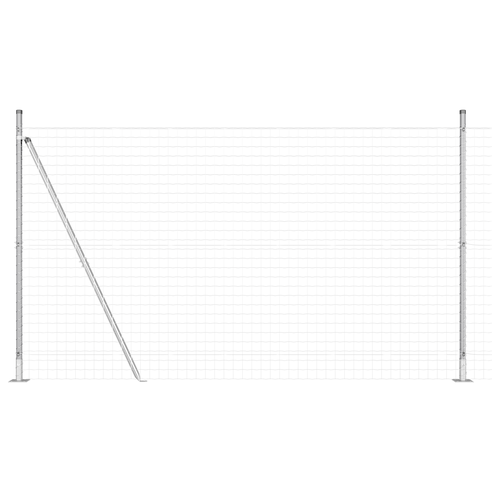 Euro Fence con 7 Post Flangiati 1,5x10 m Acciaio Zincato