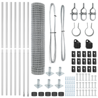 Recinzione Euro di con 7 Pali Flangiati 1.6x10 m in Acciaio Zincato