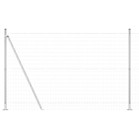 Recinzione Europea con 7 Pali Flangiati 1.6x10 m Acciaio Galvanizzato