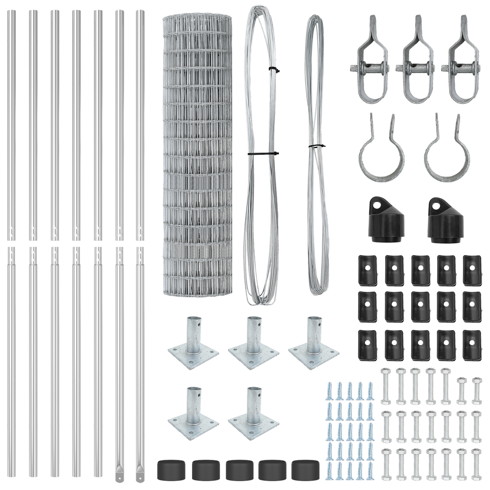 Euro Fence con 7 pali flangiati 1x10 m in acciaio zincato