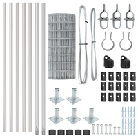 Recinzione Euro con 7 pilastri flangiati 0.4x10 m Acciaio zincato