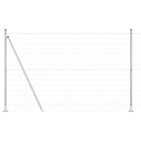 Recinzione Euro con 7 Pali Flangiati 1.4x10 m Acciaio Zincato