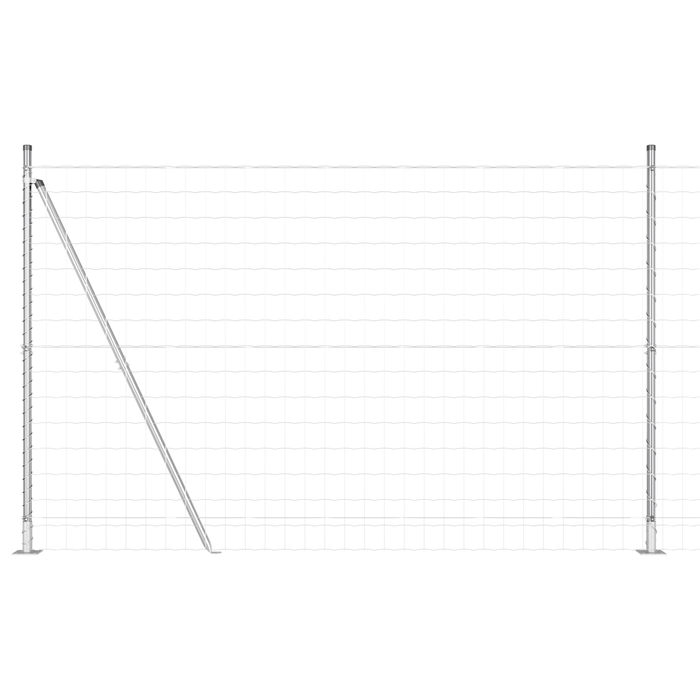 Recinzione Euro con 7 Pali Flangiati 1.4x10 m Acciaio Zincato