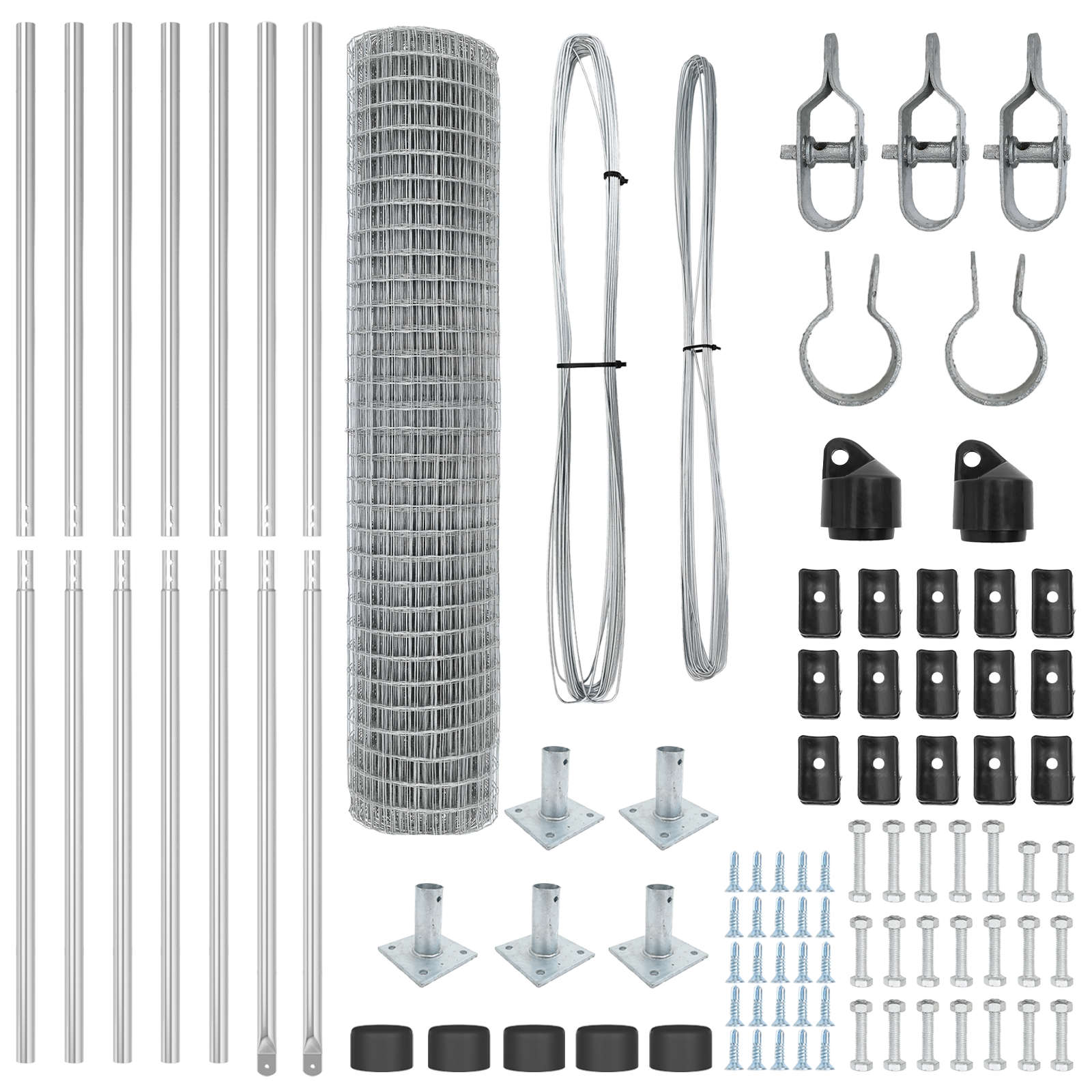 Euro Fence con 7 pali flangiati 1.4x10 m in acciaio galvanizzato