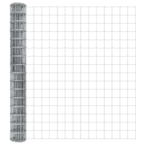 Recinzione Euro con 7 Post Flangiati 1.6x10 m Acciaio Zincato