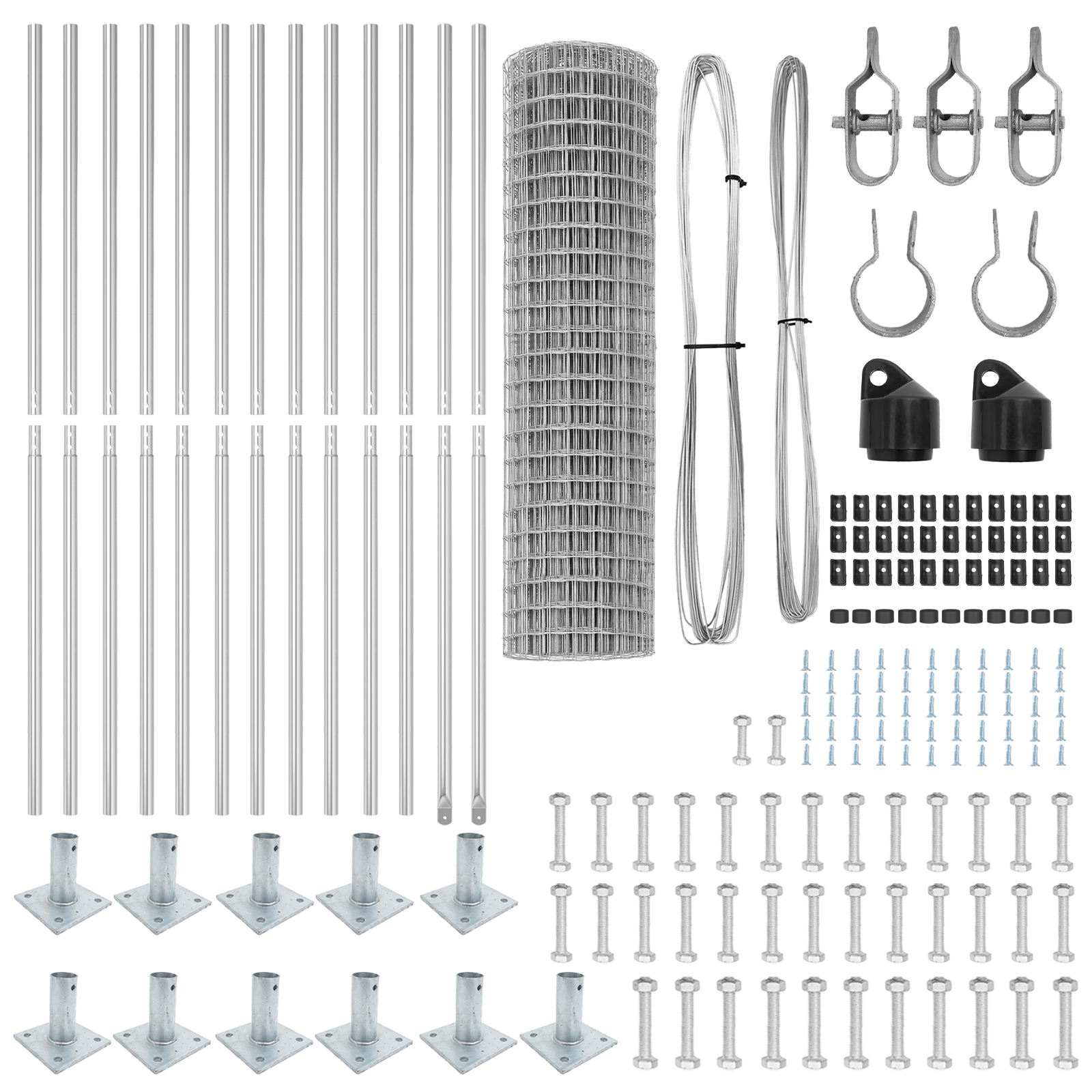 Recinzione Euro con 13 Post Flangiati 0.8x25 m Acciaio Galvanizzato