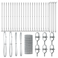 Recinzione Euro con 13 Posti Flangiati 0.6x50 m Acciaio Zincato