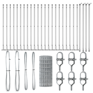 Recinzione Euro con 13 Posti Flangiati 0.6x50 m Acciaio Zincato