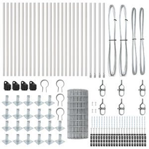 Recinzione Euro con 13 Posti Flangiati 0.6x50 m Acciaio Zincato