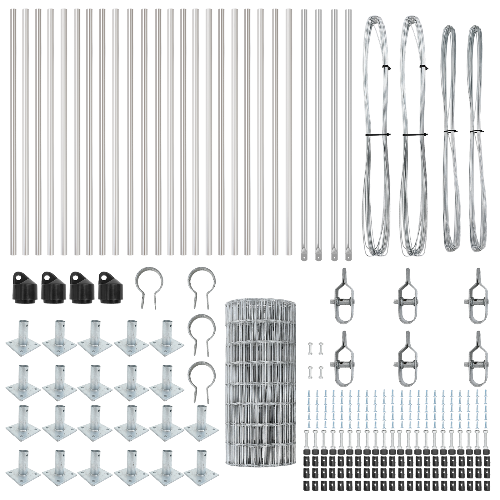 Recinzione Euro con 13 pali flangiati 0.4x50 m in acciaio zincato