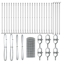 Recinzione Euro con 13 Posti Flangiati 0.4x50 m Acciaio Zincato