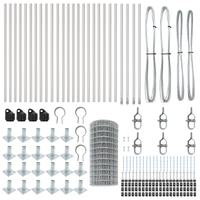 Recinzione Euro con 13 Posti Flangiati 0.4x50 m Acciaio Zincato