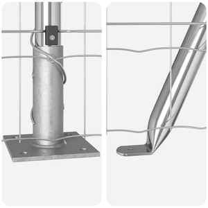 Recinzione Euro con 7 post flangiati 1.2x10 m Acciaio zincato
