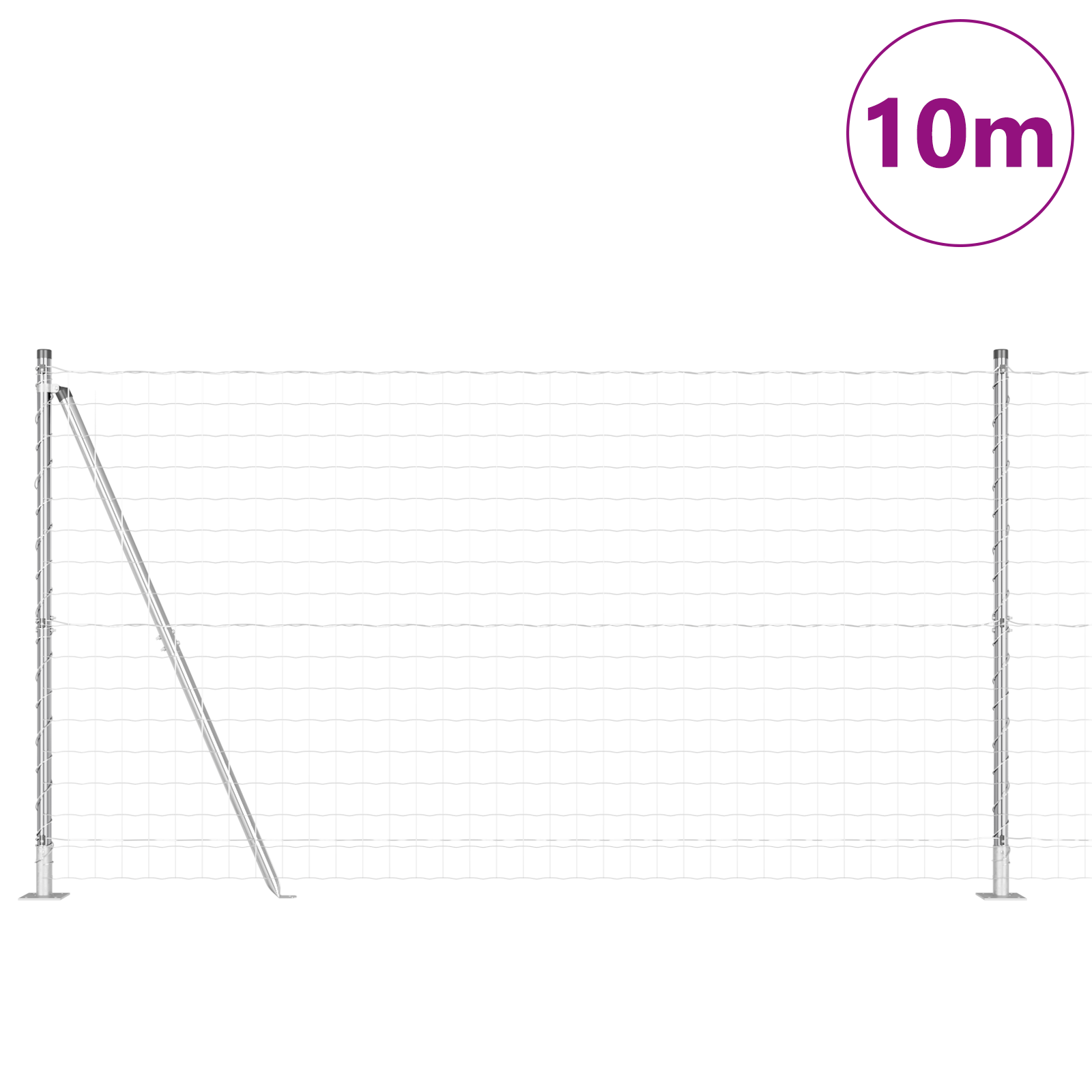 Recinzione Euro con 7 post flangiati 1.2x10 m Acciaio zincato