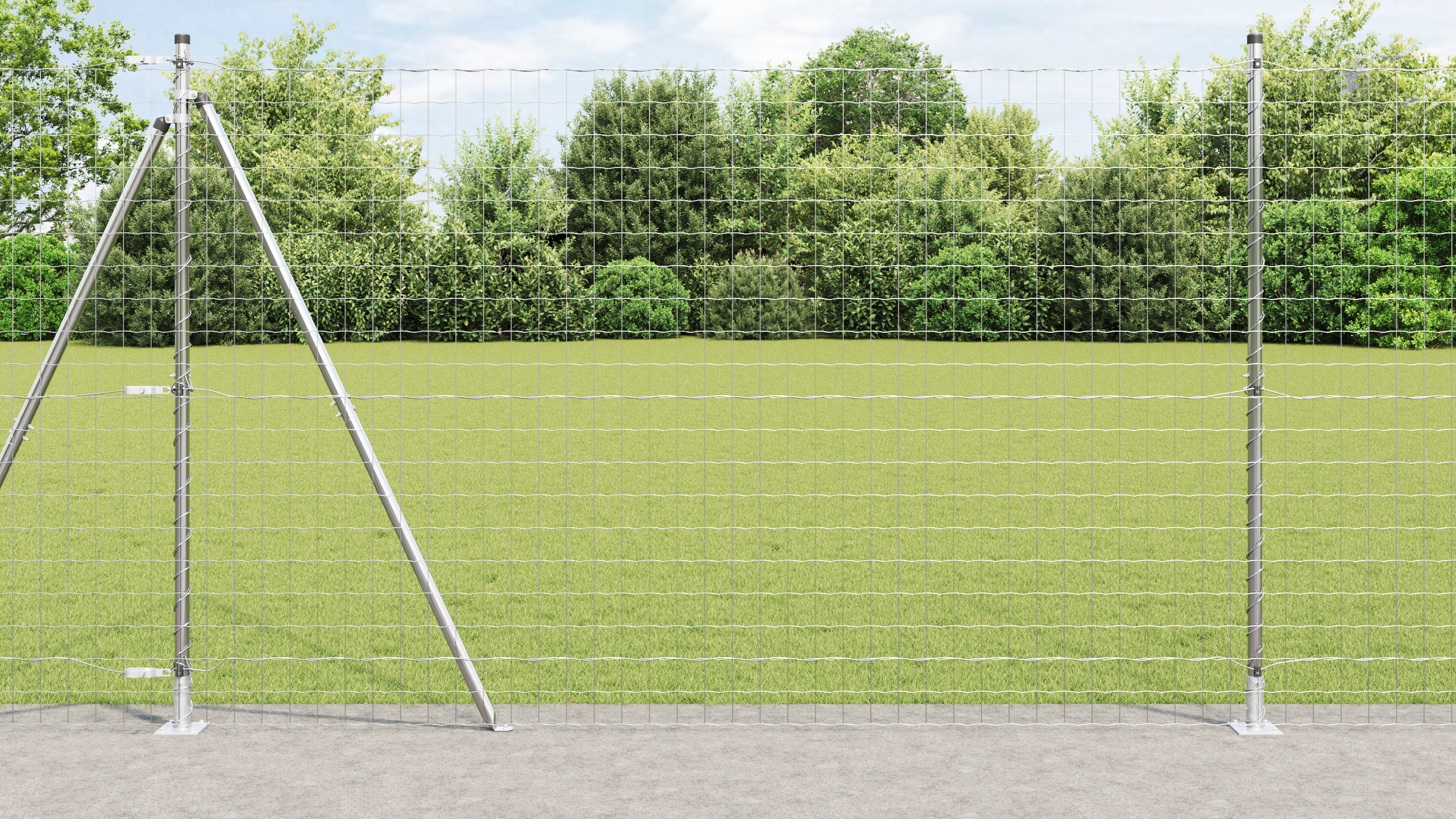 Recinzione Euro con 7 post flangiati 1.4x10 m in acciaio zincato