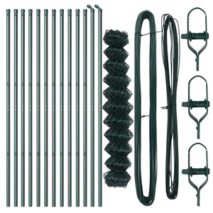 Recinzione a Catena con 13 Posti 1x25 m Acciaio Zincato Verde