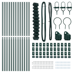 Recinzione a Catena con 13 Posti 1x25 m Acciaio Zincato Verde