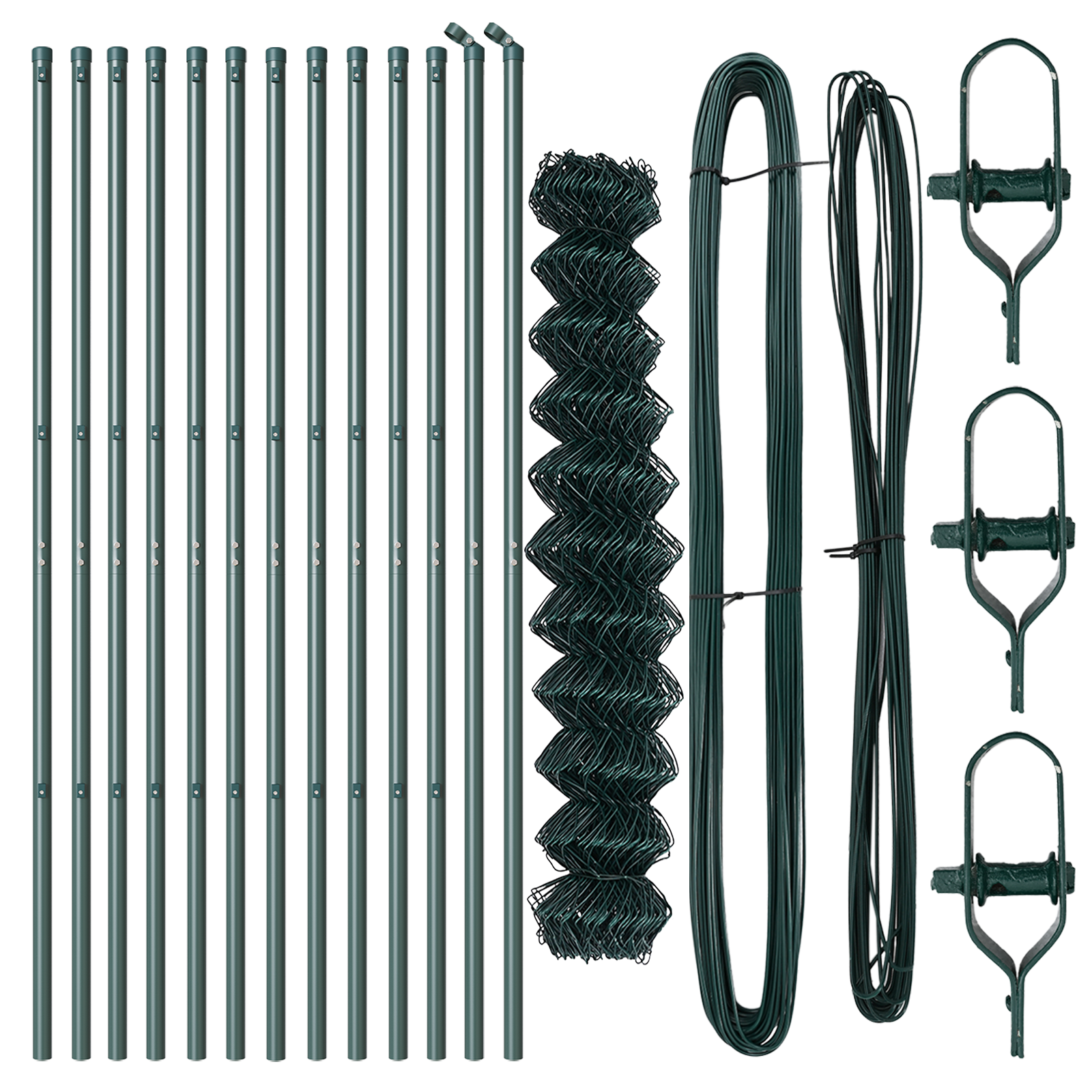 Recinzione in Rete Metallica con 13 Pali 1.4x25 m Acciaio Galvanizzato Verde