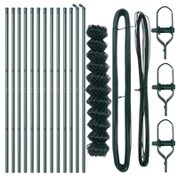 Recinzione in Rete Metallica con 13 Pali 1.4x25 m Acciaio Galvanizzato Verde