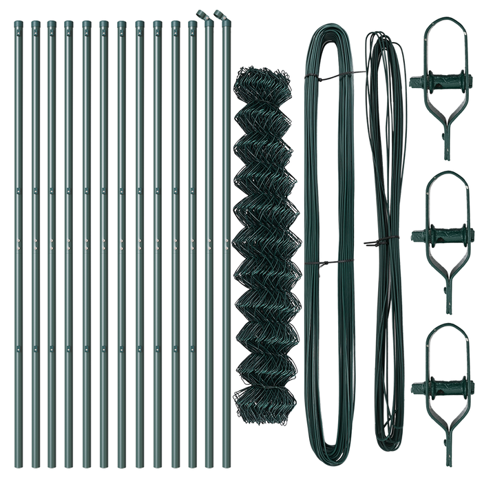 Recinzione in Rete Metallica con 13 Pali 1.4x25 m Acciaio Galvanizzato Verde