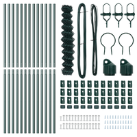 Recinzione in Rete Metallica con 13 Pali 1.4x25 m Acciaio Galvanizzato Verde