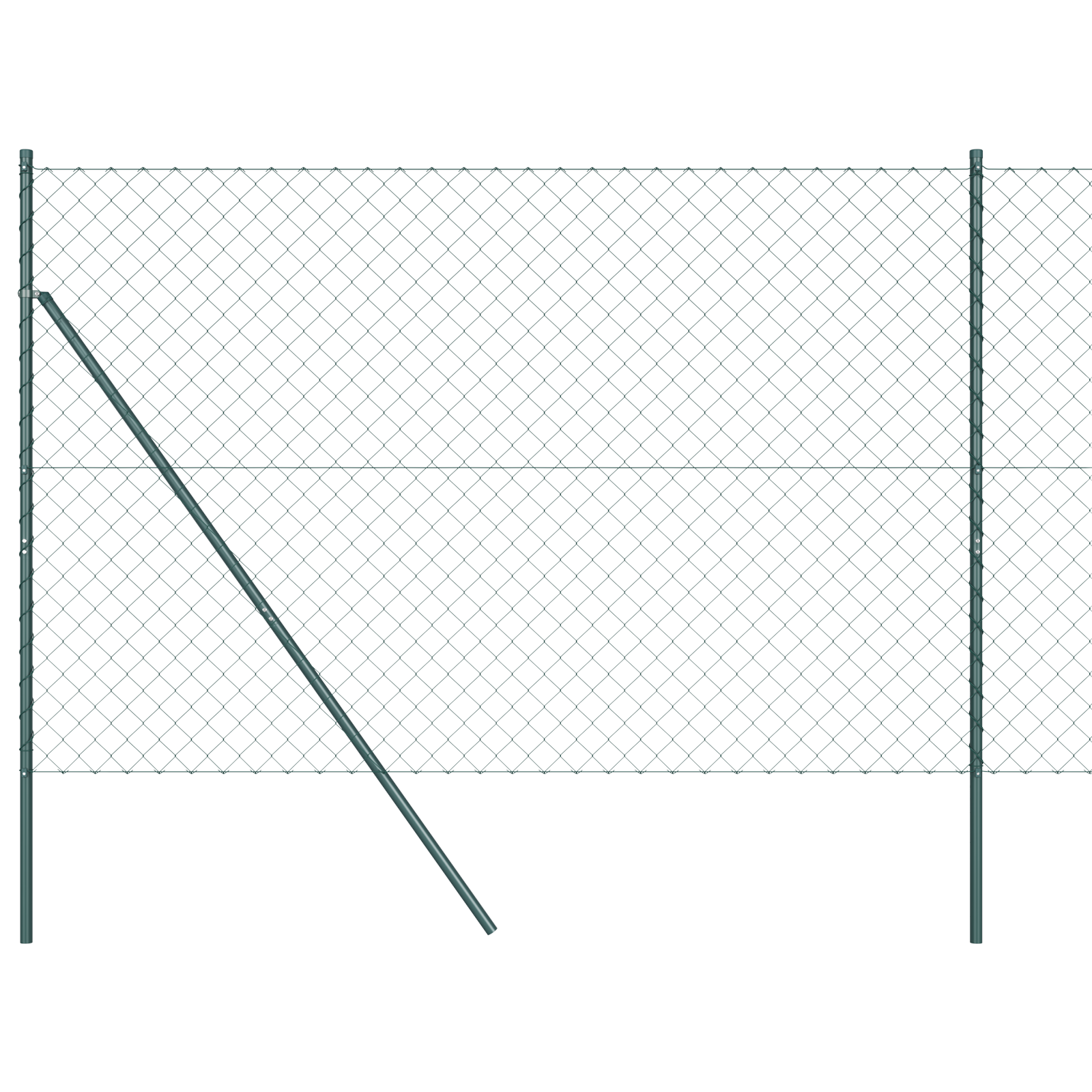 Recinzione in Rete Metallica Set di 2 Verde Acciaio zincato