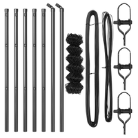 Recinzione a maglia con 7 post 0.4x10 m Acciaio zincato Grigio