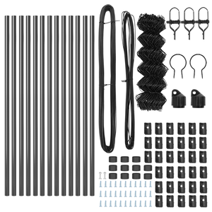 Recinzione a maglie metalliche Grigia Set di 2 Grigio