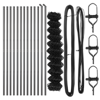 Recinzione a Catena Set di 2 Grigio Acciaio 25 x 1 m Durevole