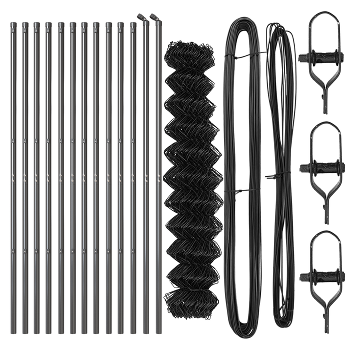 Recinzione a Catena Set di 2 Grigio Acciaio 25 x 1 m Durevole