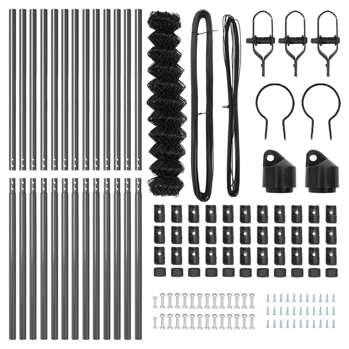 Recinzione a Catena Set di 2 Grigio Acciaio 25 x 1 m Durevole